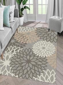 Tấm Thảm Họa Tiết Hoa, Thảm Lót Sàn Polyester Hiện Đại Cho Gia Đình - Màu Xám nhạt - Xem 9