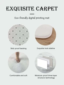 Tấm Thảm Họa Tiết Hoa, Thảm Lót Sàn Polyester Hiện Đại Cho Gia Đình - Màu Xám nhạt - Xem 10