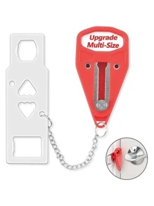 Portable Door Lock Home Security Door Locker Travel Locks for Additional Safety and Privacy Perfect for Traveling Hotel Home Apartment College - 紅色 - 查看 1