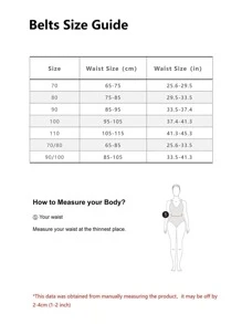 1入組女士素色方形扣時尚皮帶日常裝飾 - 黃色 - 查看 4