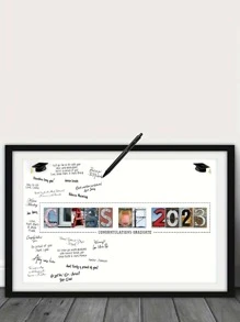 1入組紙質畢業簽名板學生用現代字母圖形畢業簽名板 - 彩色 - 查看 3