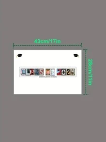 1入組紙質畢業簽名板學生用現代字母圖形畢業簽名板 - 彩色 - 查看 6