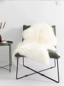 1件装柔软仿毛皮地毯，白色蓬松地毯，适用于客厅、卧室地面，可机洗，可用于椅子、沙发、床边，打造奢华现代家居装饰