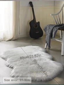 1件装柔软仿毛皮地毯，白色蓬松地毯，适用于客厅、卧室地面，可机洗，可用于椅子、沙发、床边，打造奢华现代家居装饰