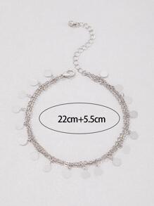 imoli 1 Stück Mehrlagige Fußkette Modisch Zinklegierung, Scheibe Anhänger, Für Frauen Für Tägliche Dekoration