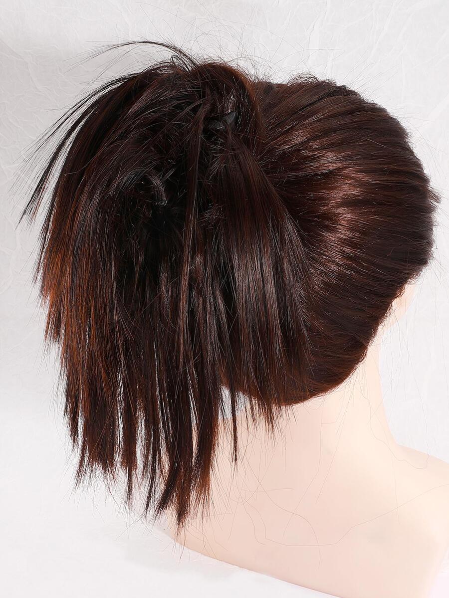 1pc Minimalist Synthetic Hair Extension - Chocolate Brown - View 1