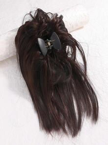 1pc Minimalist Synthetic Hair Extension - Chocolate Brown - View 3
