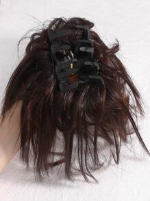 1pc Minimalist Synthetic Hair Extension - Chocolate Brown - View 4