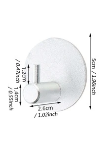 1 móc treo tường hợp kim nhôm, móc treo tường màu tối giản cho gia đình - Bạc - Xem 4