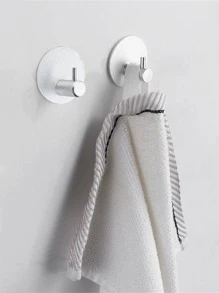 1 móc treo tường hợp kim nhôm, móc treo tường màu tối giản cho gia đình - Bạc - Xem 1