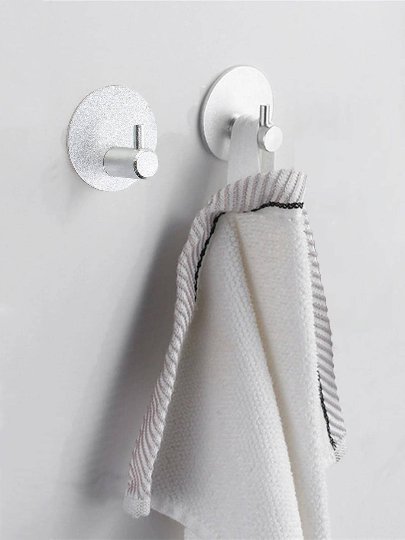 1 móc treo tường hợp kim nhôm, móc treo tường màu tối giản cho gia đình - Bạc - Xem 1