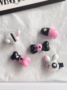 5pcs Women Bow & Skull Design Cute Hair Clip For Daily Decoration - Multicolor - View 2
