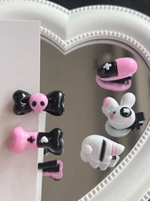 5pcs Women Bow & Skull Design Cute Hair Clip For Daily Decoration - Multicolor - View 1