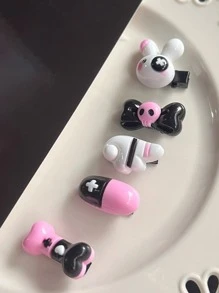 5pcs Women Bow & Skull Design Cute Hair Clip For Daily Decoration - Multicolor - View 4