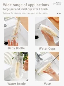 1入組尼龍清潔現代長手柄清潔刷適用於家庭 - 米色 - 查看 4