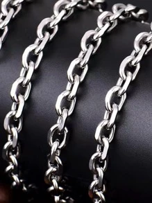 1pc Women Stainless Steel O-Shaped Clasp Necklace, Fashionable & Simple Design, Versatile Titanium Steel Personalized Necklace - Silver - View 6