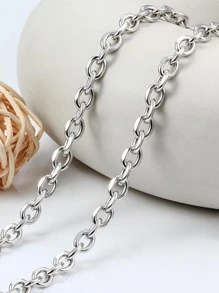 1pc Women Stainless Steel O-Shaped Clasp Necklace, Fashionable & Simple Design, Versatile Titanium Steel Personalized Necklace - Silver - View 8