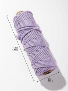 1 Roll 50m Natural Tassel Twine Braided Solid Cord (3mm Thick) For Perfect Fringe Craft, Available In Beige, Black, White, Pink, Light Blue, Light Purple, Yellow, Green, Burgundy And Orange, For Diy Craft, Knitting, Plant Hanger, Festival, Party And Wedding Decoration - Purple - View 4