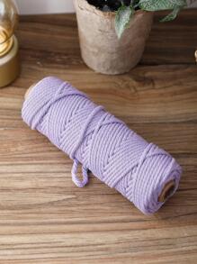 1 Roll 50m Natural Tassel Twine Braided Solid Cord (3mm Thick) For Perfect Fringe Craft, Available In Beige, Black, White, Pink, Light Blue, Light Purple, Yellow, Green, Burgundy And Orange, For Diy Craft, Knitting, Plant Hanger, Festival, Party And Wedding Decoration - Purple - View 3