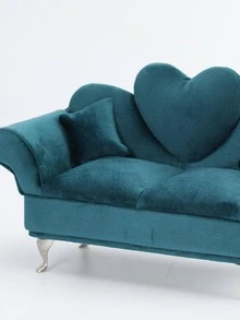 1pc Creative Simulation Sofa Shaped Ornament With Jewelry Box For Earrings, Ring, Necklace Storage - Green - View 3