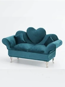 1pc Creative Simulation Sofa Shaped Ornament With Jewelry Box For Earrings, Ring, Necklace Storage - Green - View 1