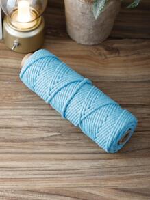 1 Roll 3mm Thick 50m Natural Fringe Twisted Cord, Perfect Lace Edge Material Craft Rope (Colors Available: Natural Beige, Black, White, Pink, Light Blue, Light Purple, Yellow, Green, Wine Red, Orange), For Diy Crafts, Knitting, Plant Hanger, Festival, Party, Wedding Decoration - Mint Blue - View 3