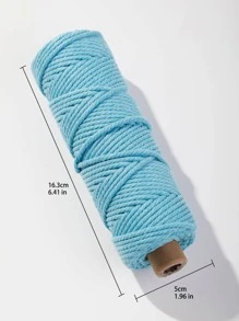 1 Roll 3mm Thick 50m Natural Fringe Twisted Cord, Perfect Lace Edge Material Craft Rope (Colors Available: Natural Beige, Black, White, Pink, Light Blue, Light Purple, Yellow, Green, Wine Red, Orange), For Diy Crafts, Knitting, Plant Hanger, Festival, Party, Wedding Decoration - Mint Blue - View 4