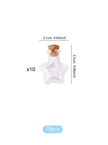 10入組星形迷你小號透明許願瓶現代玻璃許願瓶適合婚禮禮品 - 無色 - 查看 3