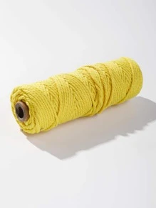 1個自然流蘇線編織純色麻繩（50米/卷,3mm厚）,非常適合蕾絲工藝品。手工麻繩提供自然白色、黑色、白色、粉紅色、淺藍色、淺紫色、姜黃色、綠色、酒紅色和橘色等多種顏色。它可以用於diy工藝、編織、懸掛盆栽、節日派對、婚禮裝飾等方面。 - 黃色 - 查看 2