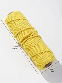 1個自然流蘇線編織純色麻繩（50米/卷,3mm厚）,非常適合蕾絲工藝品。手工麻繩提供自然白色、黑色、白色、粉紅色、淺藍色、淺紫色、姜黃色、綠色、酒紅色和橘色等多種顏色。它可以用於diy工藝、編織、懸掛盆栽、節日派對、婚禮裝飾等方面。 - 黃色 - 查看 4
