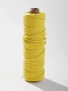 1個自然流蘇線編織純色麻繩（50米/卷,3mm厚）,非常適合蕾絲工藝品。手工麻繩提供自然白色、黑色、白色、粉紅色、淺藍色、淺紫色、姜黃色、綠色、酒紅色和橘色等多種顏色。它可以用於diy工藝、編織、懸掛盆栽、節日派對、婚禮裝飾等方面。 - 黃色 - 查看 6