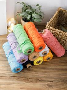 1 Roll 50m Natural Tassel Twine Braided Solid Cord (3mm Thick) For Perfect Fringe Craft, Available In Beige, Black, White, Pink, Light Blue, Light Purple, Yellow, Green, Burgundy And Orange, For Diy Craft, Knitting, Plant Hanger, Festival, Party And Wedding Decoration - Purple - View 7