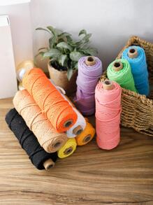 1 Roll 3mm Thick 50m Natural Fringe Twisted Cord, Perfect Lace Edge Material Craft Rope (Colors Available: Natural Beige, Black, White, Pink, Light Blue, Light Purple, Yellow, Green, Wine Red, Orange), For Diy Crafts, Knitting, Plant Hanger, Festival, Party, Wedding Decoration - Mint Blue - View 7