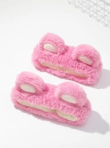 1入組女士卡通耳朵裝飾毛茸茸可愛髮帶 - 粉色 - 查看 2