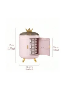 1pc Plastic Jewelry Storage Box, European Style Crown Decor Jewelry Organizer Storage Case For Home - Green - View 2