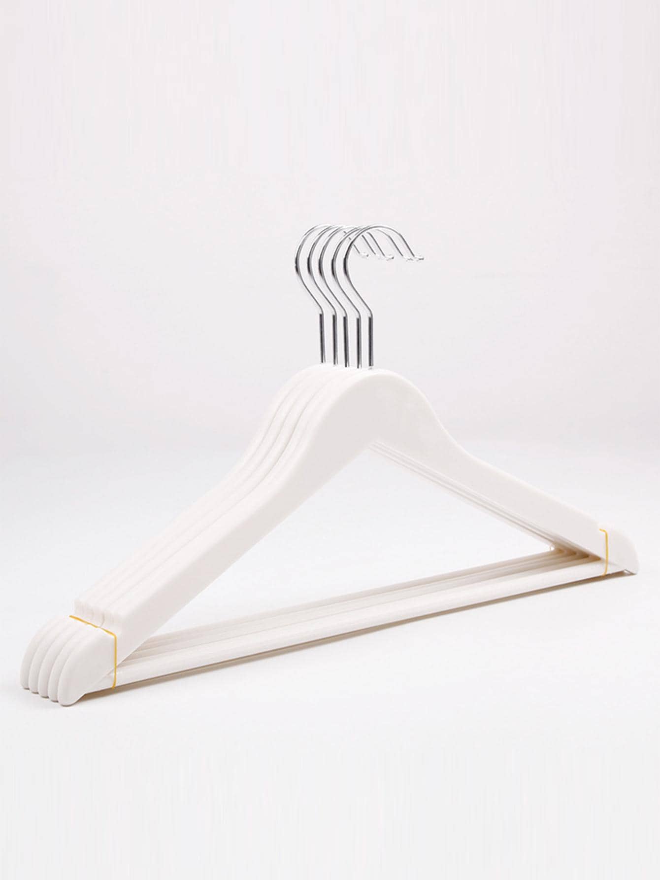 10pcs Non-slip Hanger, White Plastic Simple Clothes Hanger For Home - White - View 1
