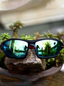 1 cặp kính thời trang thể thao ôm sát mặt dành cho nam, thích hợp cho các hoạt động ngoài trời, đường phố, bãi biển, phụ kiện kính râm. - màu xanh lá - Xem 2