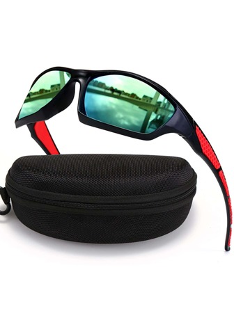 1 副男士环绕式运动时尚眼镜，适合户外街头海滩配饰眼镜遮光镜