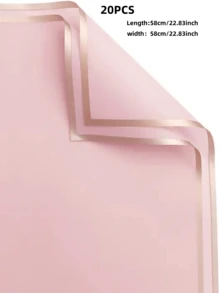 20 Cái/bộ PVC Giấy Gói Hoa, Tối Giản Đồng Màu Giấy Gói Quà Cho Quà Tặng - Hồng - Xem 5