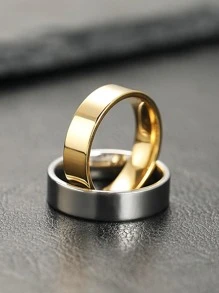 6 cái/bộ Thời trang Thép không gỉ Tối giản Ảnh ba chiều Nhẫn Cho nam giới Để Trang Trí Hàng Ngày , Đối với Đồ trang sức Qủa tặng Và Buổi tiệc - màu đen - Xem 3