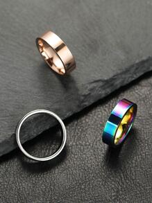 6 cái/bộ Thời trang Thép không gỉ Tối giản Ảnh ba chiều Nhẫn Cho nam giới Để Trang Trí Hàng Ngày , Đối với Đồ trang sức Qủa tặng Và Buổi tiệc - màu đen - Xem 2