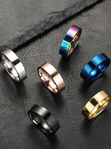 6 cái/bộ Thời trang Thép không gỉ Tối giản Ảnh ba chiều Nhẫn Cho nam giới Để Trang Trí Hàng Ngày , Đối với Đồ trang sức Qủa tặng Và Buổi tiệc - màu đen - Xem 1
