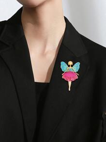 1入組宮廷風風格方晶鋯石仙女設計胸針,合適適合女士日常穿著 - 彩色 - 查看 4