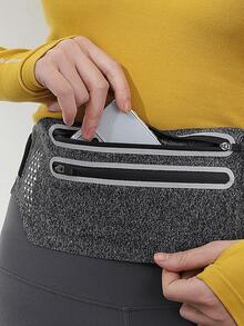 1pc Waterproof Grey Polyamide Reflective Running Waist Pack - Grey - View 7