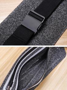 1pc Waterproof Grey Polyamide Reflective Running Waist Pack - Grey - View 4