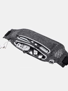 1pc Waterproof Grey Polyamide Reflective Running Waist Pack - Grey - View 8