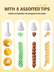 1set Piping Nozzle & Piping Gun - White - View 7