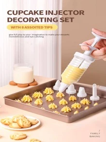 1set Piping Nozzle & Piping Gun - White - View 3