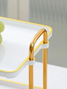 1pc Single Layer Candy White Tray - White - View 5