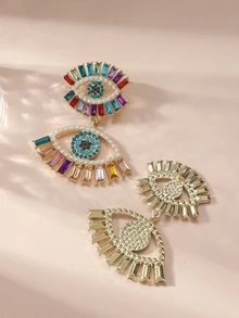 1 Cặp Bông Tai Ngọc Trai Giả Quyến Rũ & Kim Cương Giả Mắt Thả Cho Nữ Dự Tiệc - Nhiều màu - Xem 3